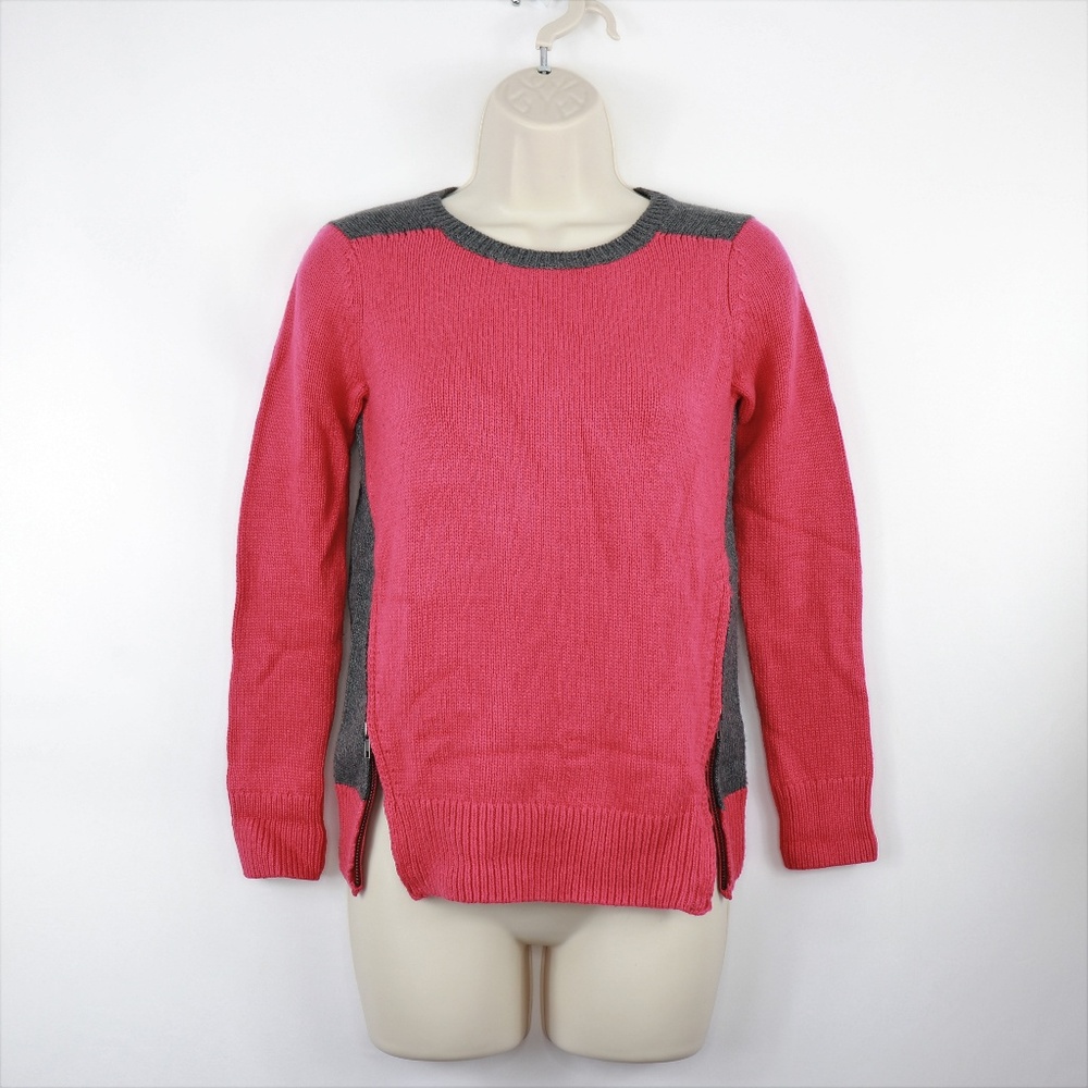 [3 for $15] Vince Color Block Side Zip Sweater Pink/Grey